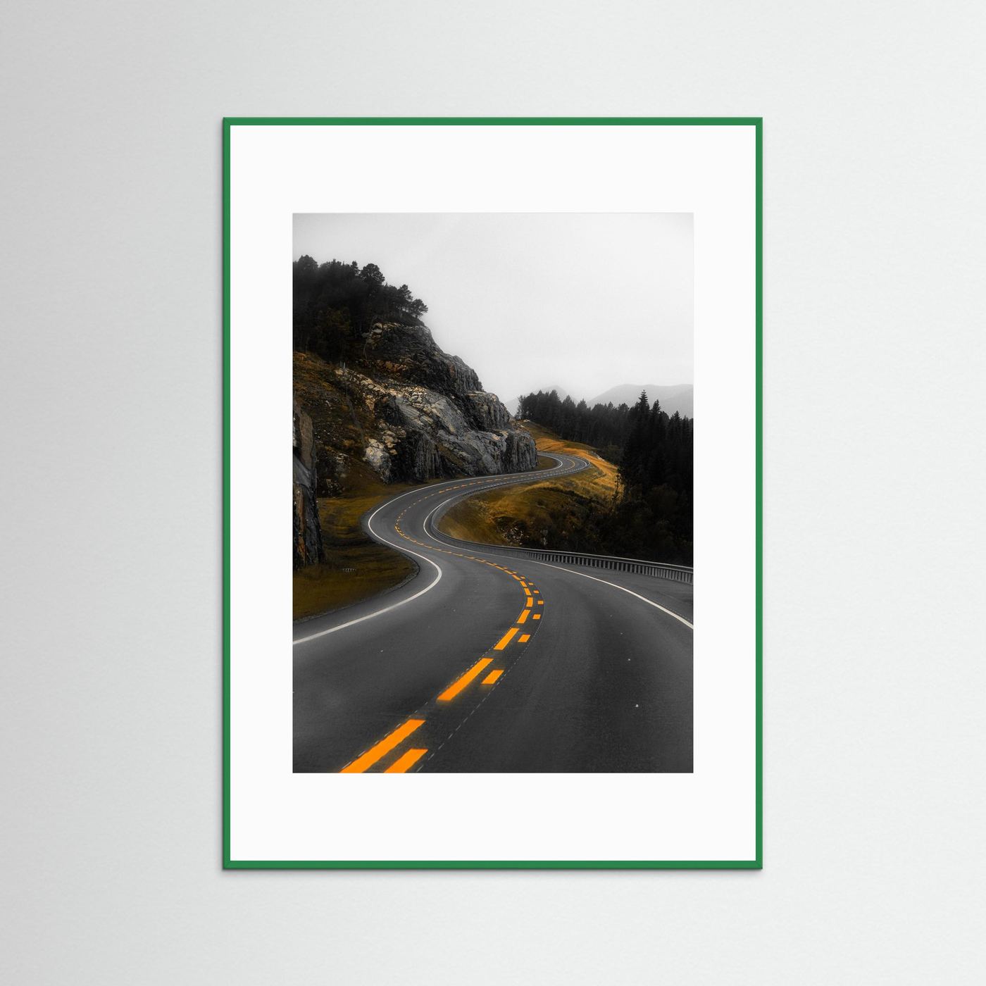 Winding road in the Norwegian mountains 