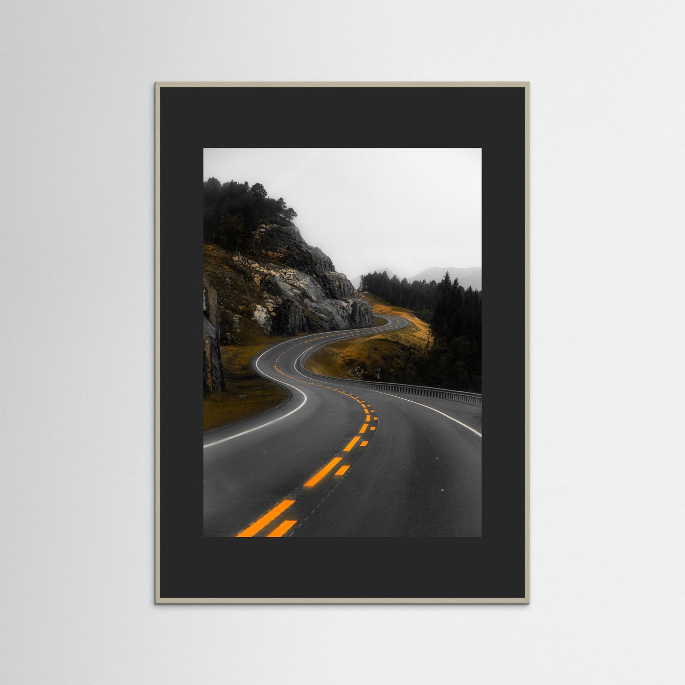 Winding road in the Norwegian mountains 
