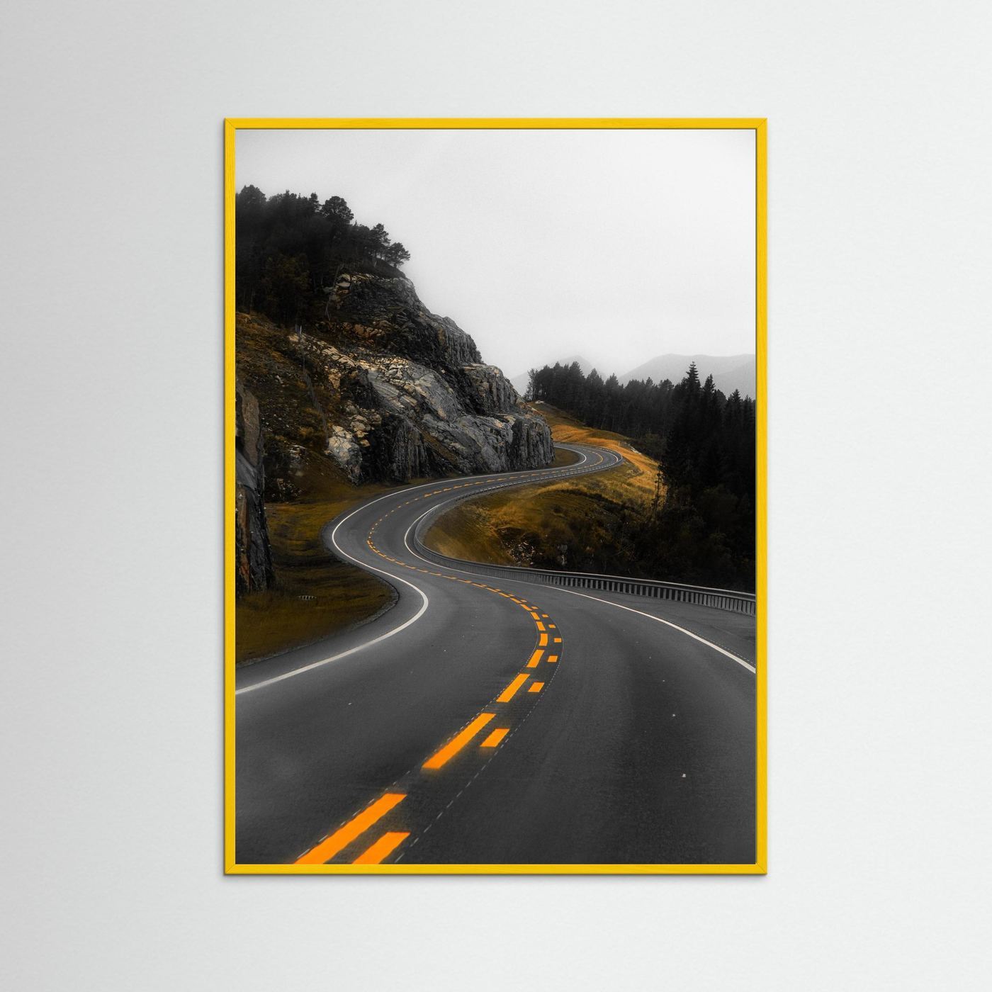 Winding road in the Norwegian mountains 