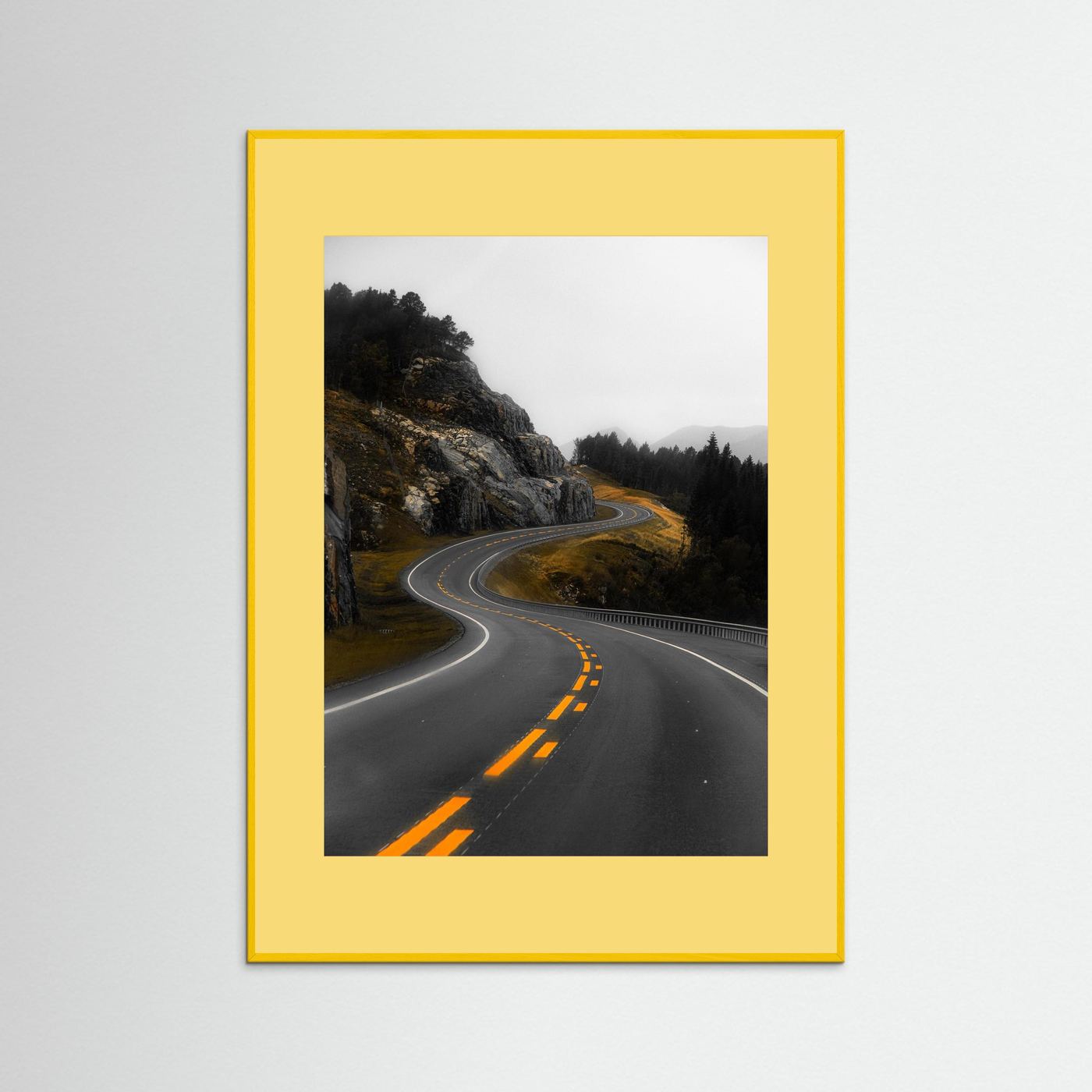 Winding road in the Norwegian mountains 