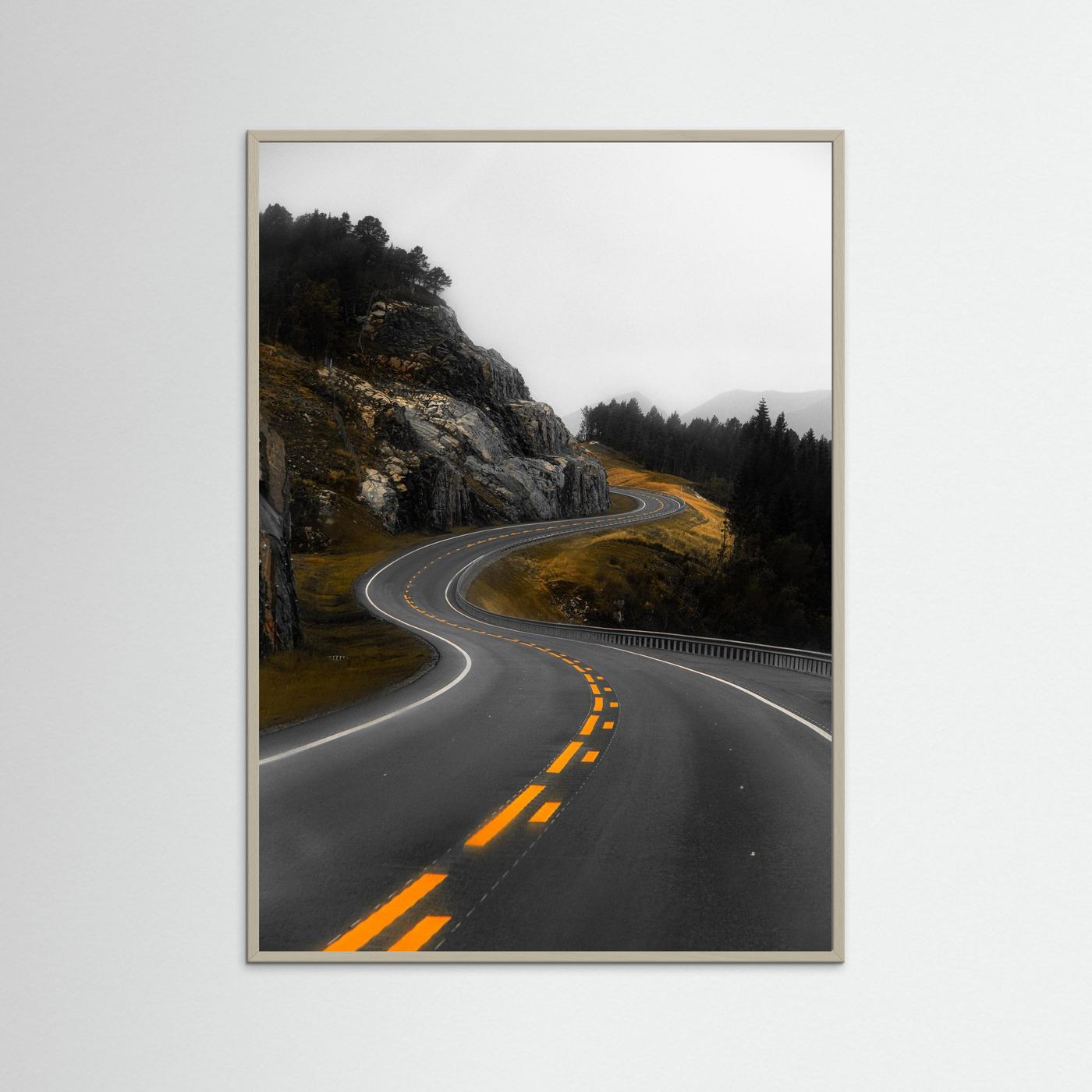 Winding road in the Norwegian mountains 