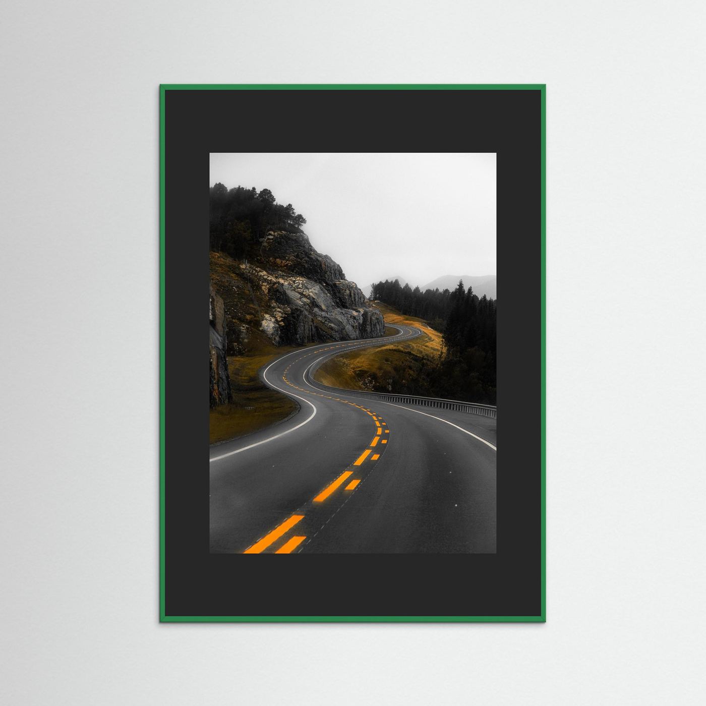 Winding road in the Norwegian mountains 