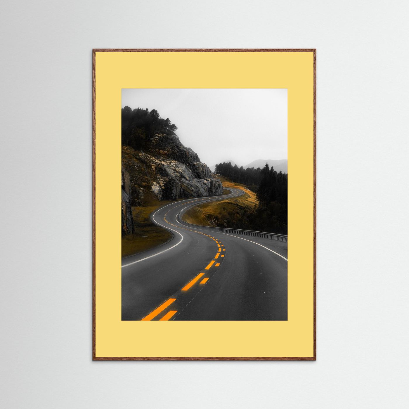Winding road in the Norwegian mountains 