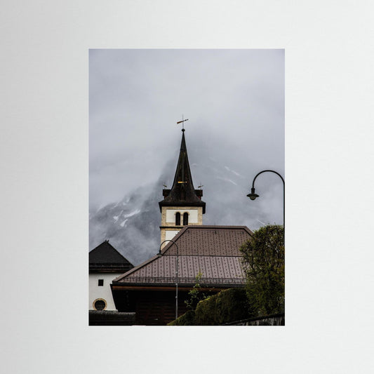 Famous church in Grindelwald, Switzerland
