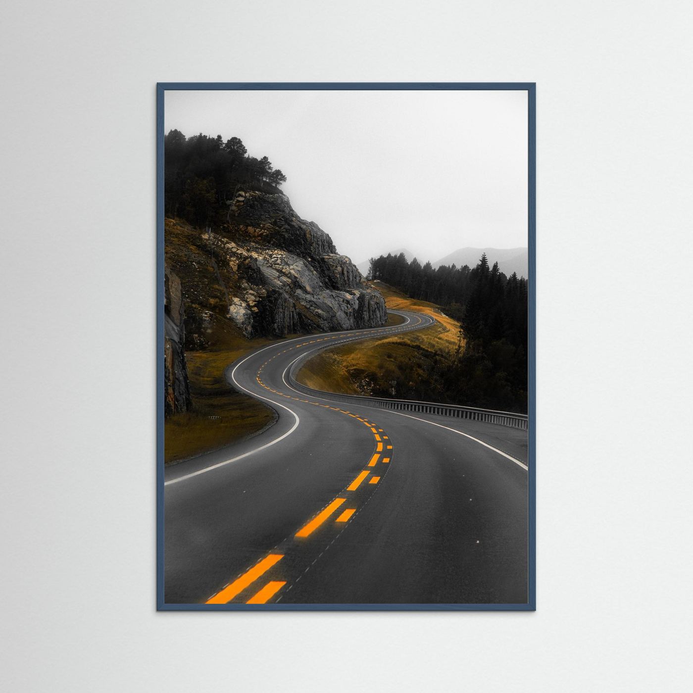 Winding road in the Norwegian mountains 