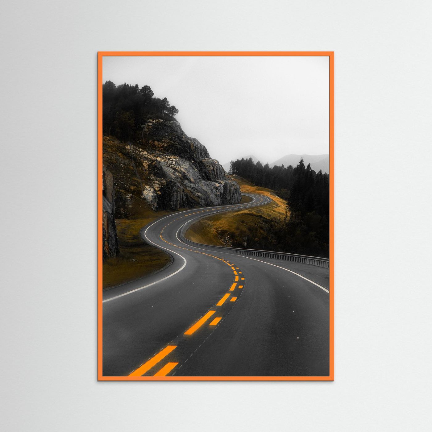 Winding road in the Norwegian mountains 