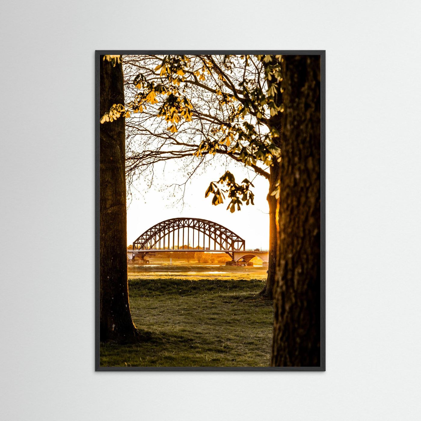 Sunset at the IJsselbrug in Zwolle, Netherlands