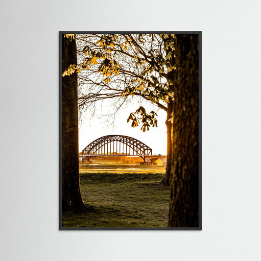 Sunset at the IJsselbrug in Zwolle, Netherlands
