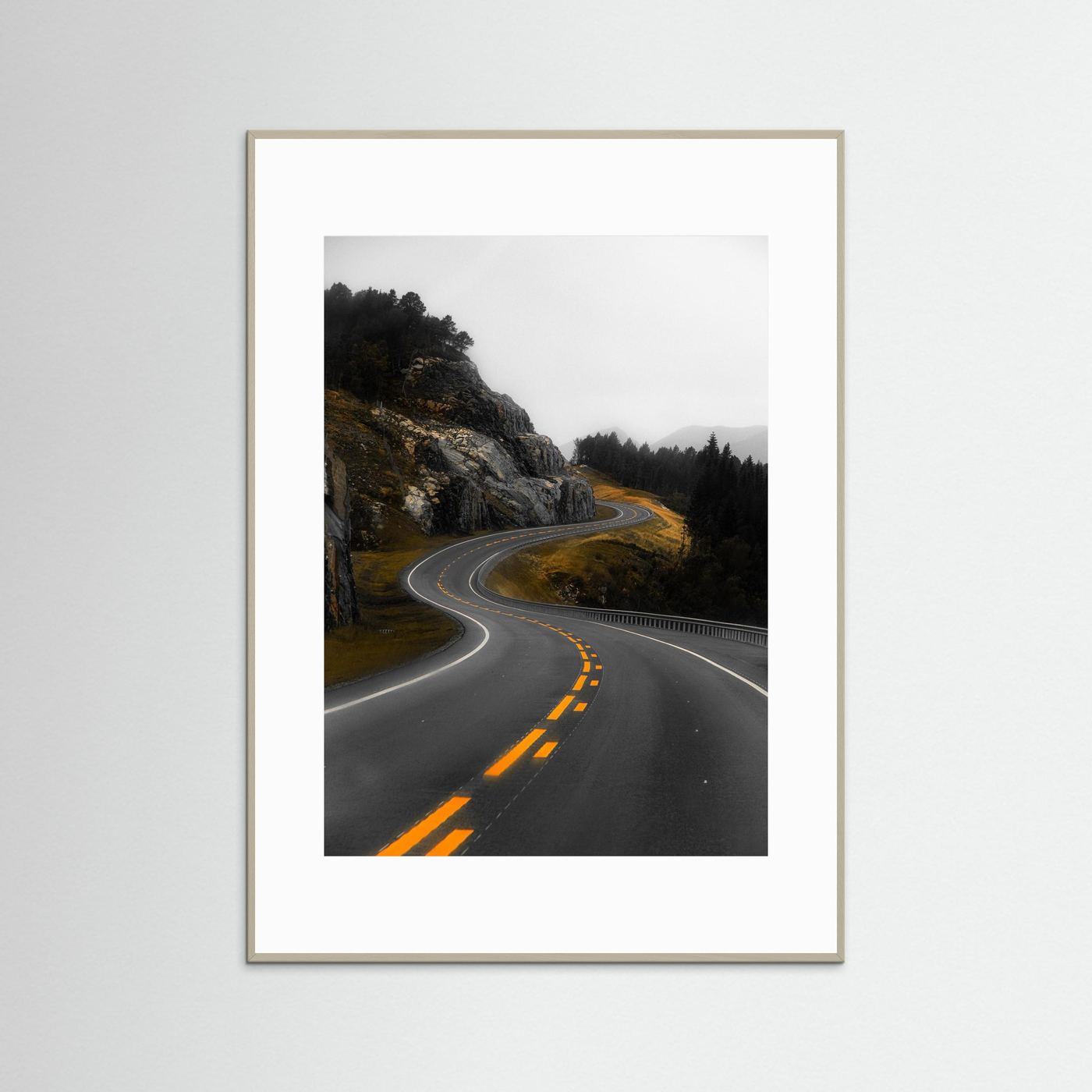 Winding road in the Norwegian mountains 