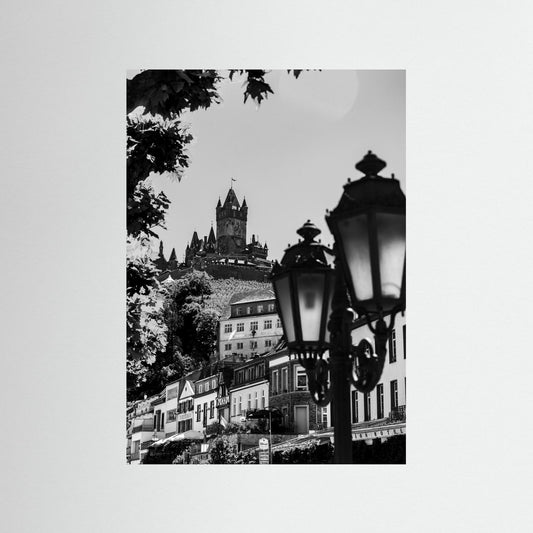 Cochem burcht in zwartwit 