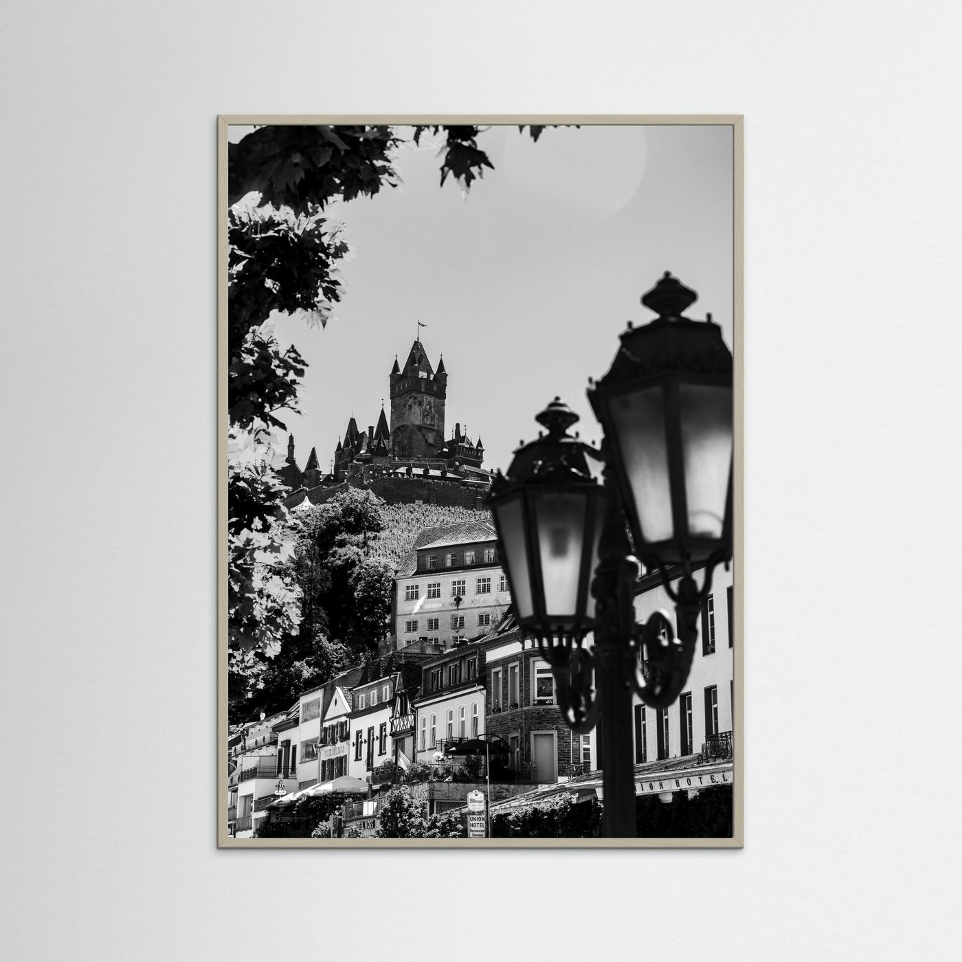 Cochem burcht in zwartwit 