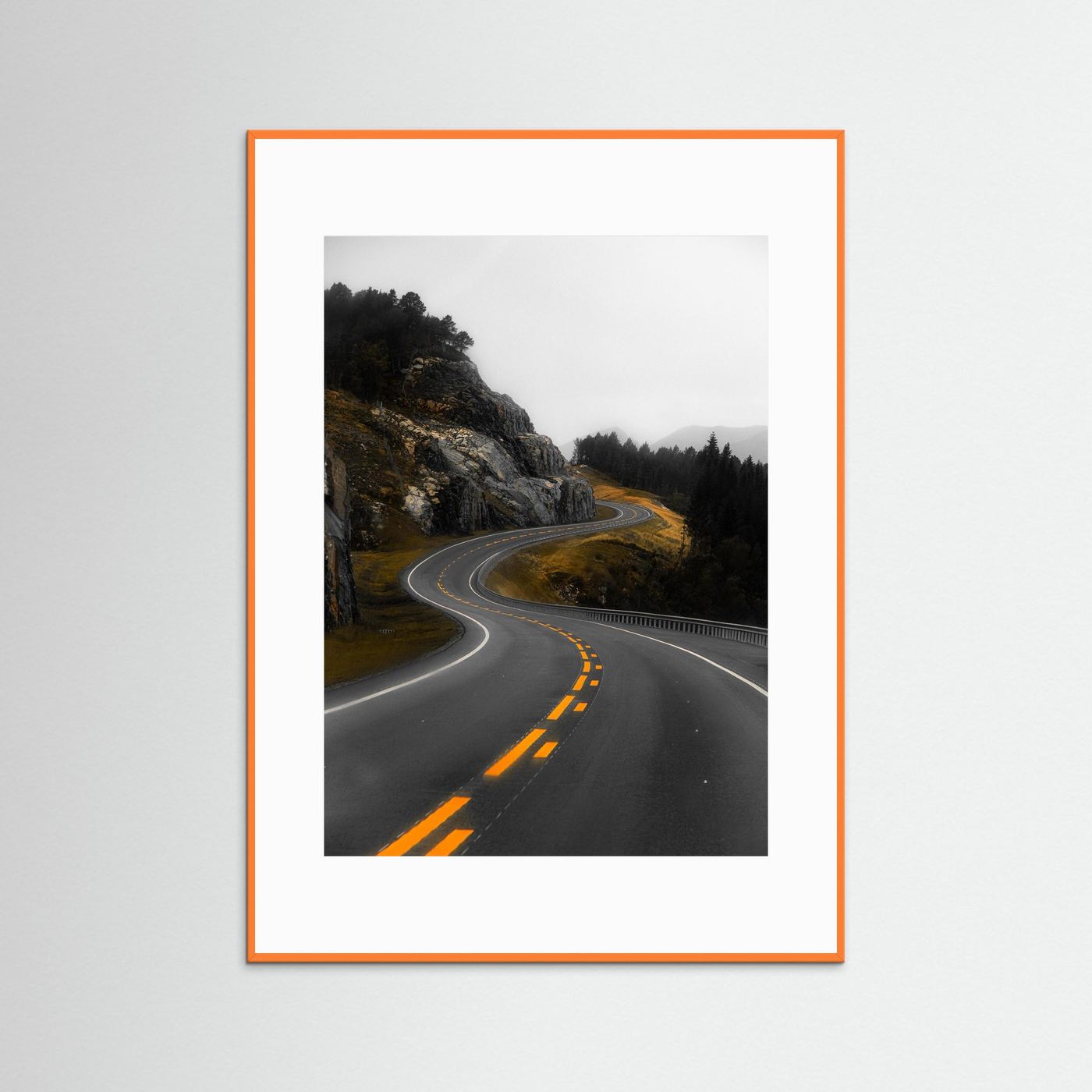 Winding road in the Norwegian mountains 