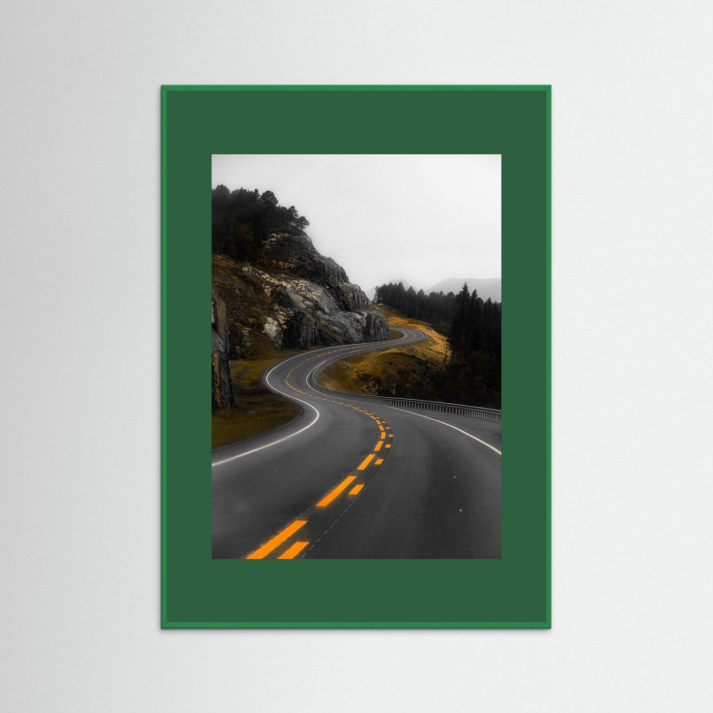 Winding road in the Norwegian mountains 