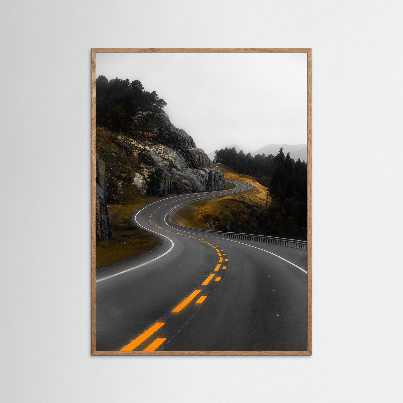 Winding road in the Norwegian mountains 
