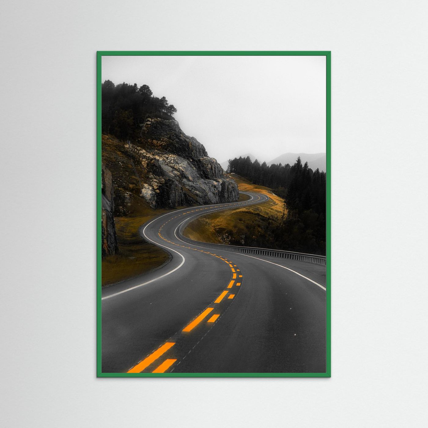 Winding road in the Norwegian mountains 