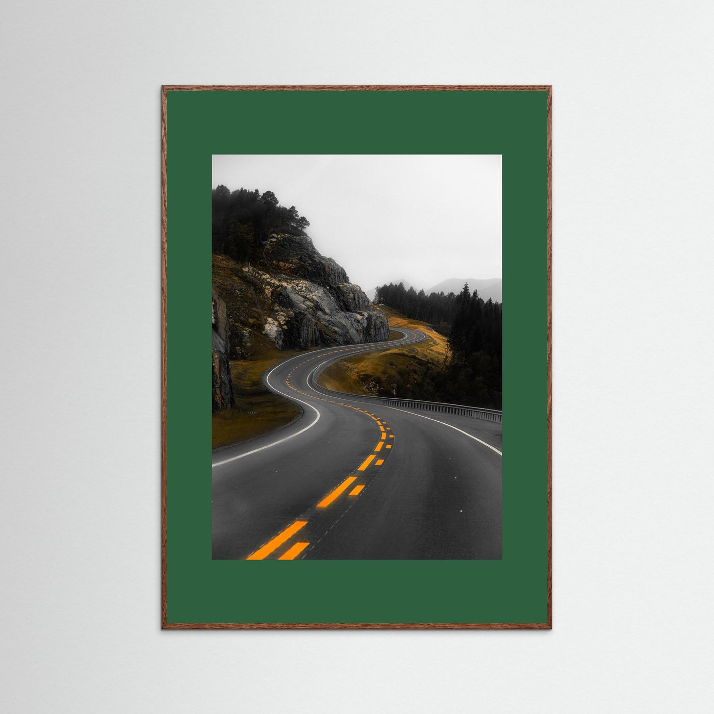 Winding road in the Norwegian mountains 