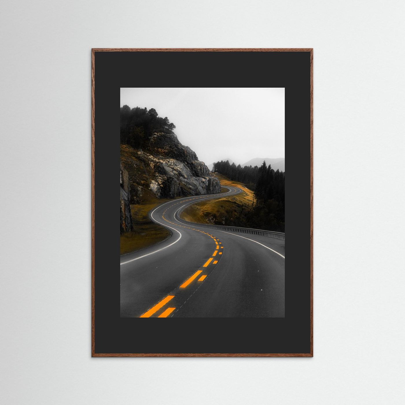 Winding road in the Norwegian mountains 
