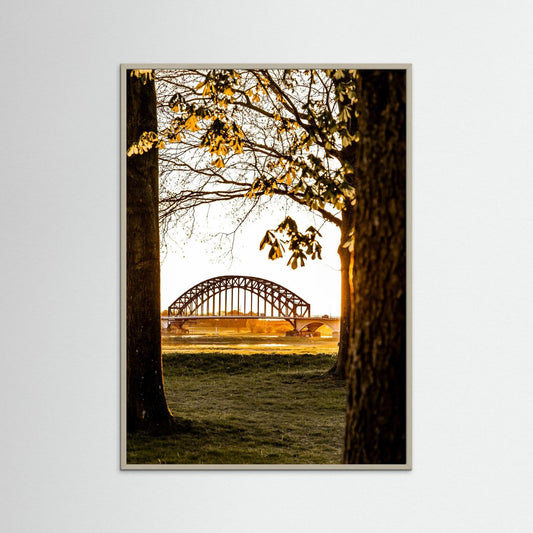 Sunset at the IJsselbrug in Zwolle, Netherlands