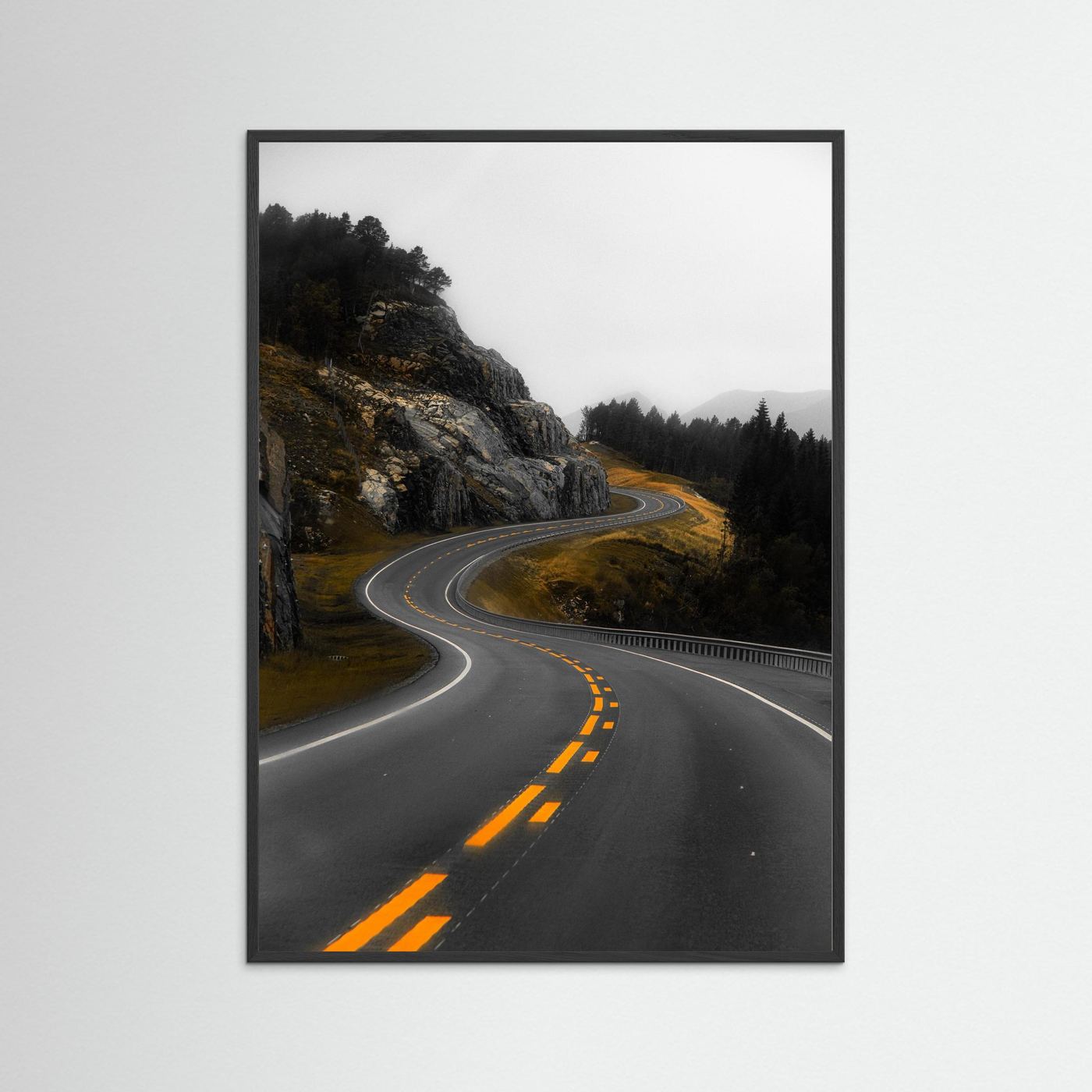 Winding road in the Norwegian mountains 