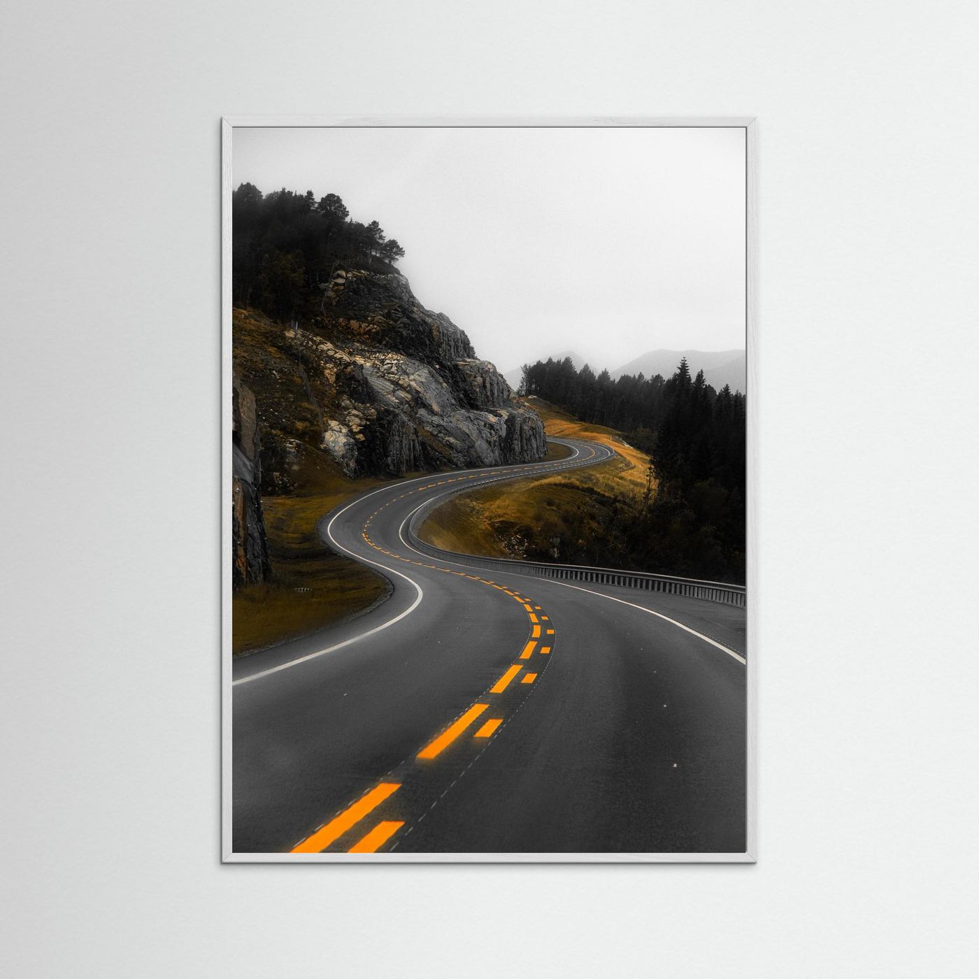 Winding road in the Norwegian mountains 